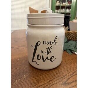 Farmhouse Rae Dunn Style Made with Love’ Cookie Jar Yummy Collection New Rare